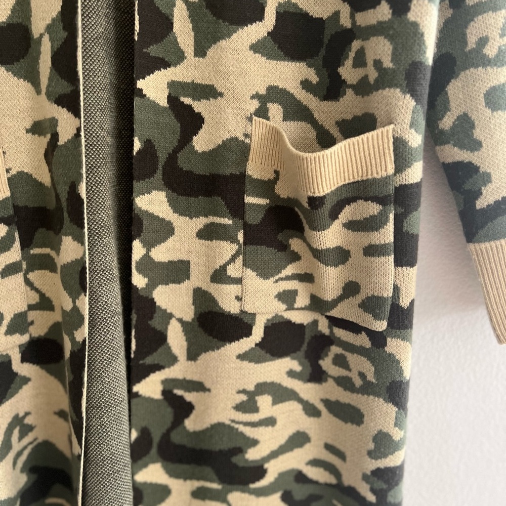 Attitudes by Renee Camouflage Open Cardigan - Picture 8 of 14